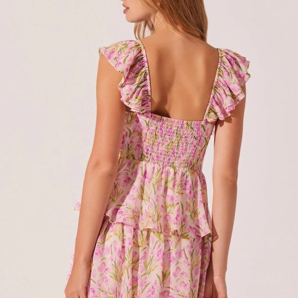 Midsummer Floral Tiered Maxi Dress - Pink Floral - Picture 3 of 6